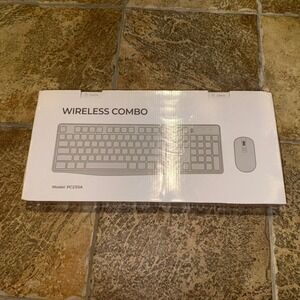 VictSing Wireless Keyboard and Mouse Combo PC230A Black Full Size Slim Set
